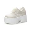 Platform Shoes Women's Spring 2025 New Inner Height Increase Single Shoes Two Wear New Chinese Satin Jacquard Casual Shoes Versatile