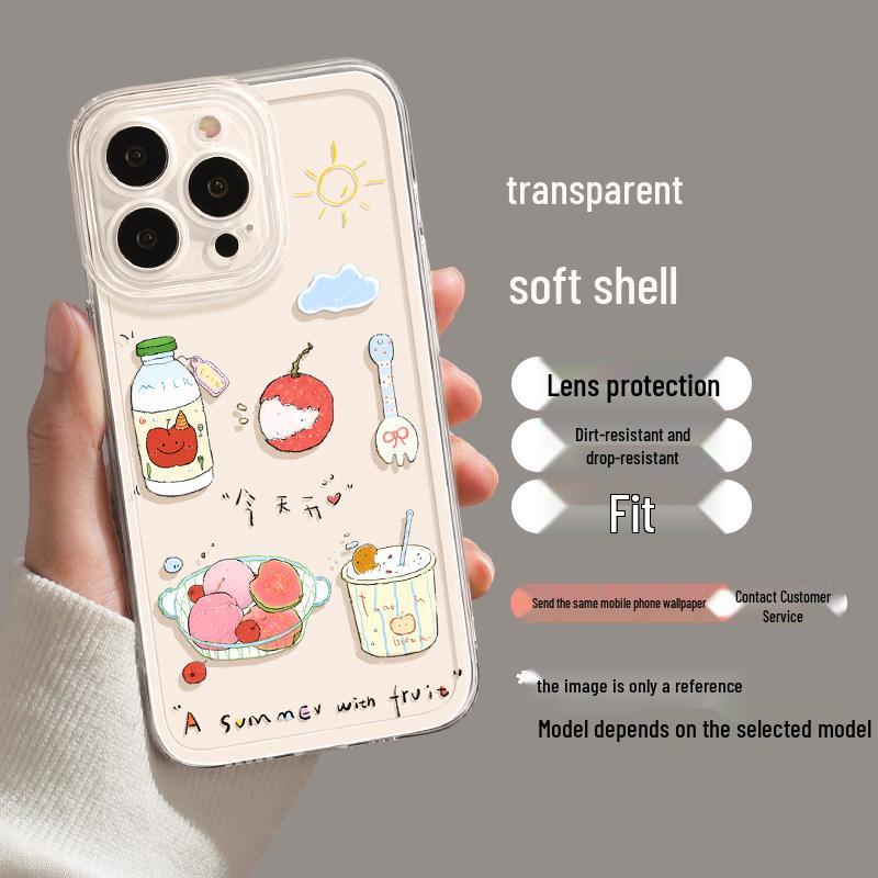 

Transparent Refreshing Fruit Summer Soft Case for iPhone 17/16 Pro Max/15/14/13/12 iPhone 17 Pro Max