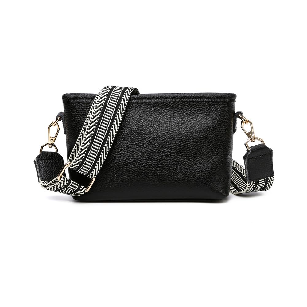 

Міні-сумка через плече з коров ячої шкіри для носіння через плече на грудях, натуральна товста 3 плечова міні-смартфон 1618 [Whatna] Жінки, Сумка, Маленька, Шкіра, Шкіра, чорний