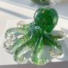 Natural Crystal Gravel Octopus Statue Dropper Resin Reiki Stone Garden Statue Ornaments Office Tabletop Bar Decorative Fun Gift
