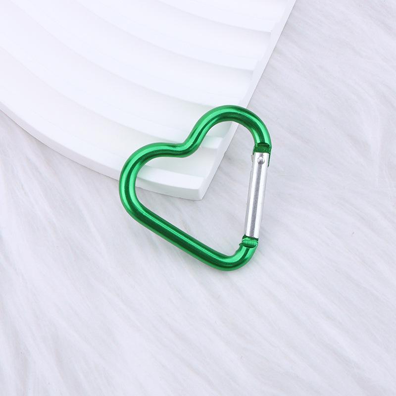 Heart-shaped Aluminum Carabiner Keychain Clip Outdoor Tools Water Bottle Keyring Hook Climbing Camping Travel Kit Hook Accessory