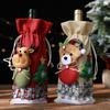 Christmas Wine Bottle Bags Wine Bottle Sweater Dress Drawstring Bottle Bags for Xmas Dining Table Decor Wine Bottle Cover