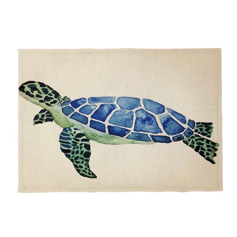 Ocean Animal Sea Turtle Placemat Non-Slip Washable Place Mat for Home Party Dining Tables Wedding Kitchen Banquets Decor
