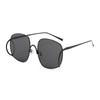 Oversized Square Women's Sunglasses Fashion Metal Large Frame Men's Sunglasses Personalized Curved Glasses Driving Goggles UV400