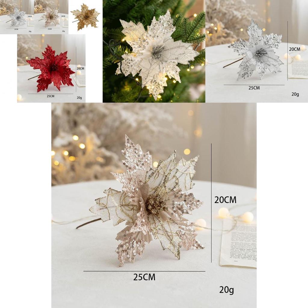 Beautifully Crafted Faux Flower Christmas Decoration In Luxurious Stylish Designs For Holidays