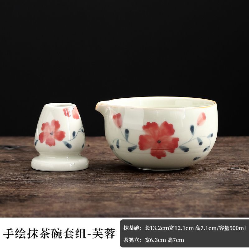 Ceramic Bamboo Japanese Matcha Tea Set Making Set with Bowls Whisk&Holder Teaspoon Tea Ceremony Accessories Matcha Giftbox