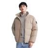 Logo Print Stand Collar Commuter Loose Warm Down Jacket Men Outerwear Milk-Tea J323229-PED