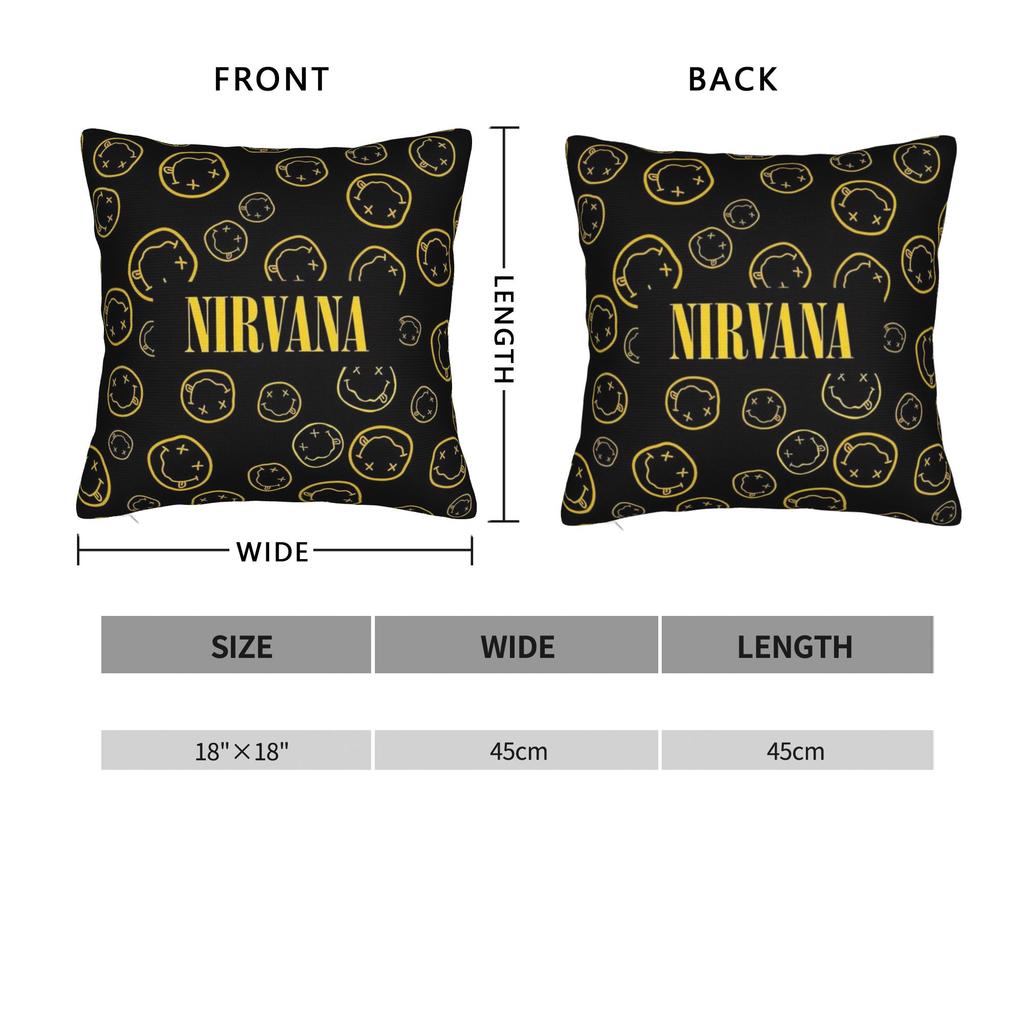 Pillow Cover Nirvana Face Band   Kawaii Pillow Case For Office Car Home Decor Pillowcases