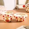 Japanese Milk Whirring Cute Cartoon Illustration Cream Ceramic Gourd Bowl Sweet Taste Bowl Cereal Salad Bowl Hand Cup