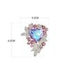 Exaggerated Luxury Full Crystal Heart Brooch Pin For Women Men Fashion Exquisite Rhinestone Badges Jewelry Accessories Gifts