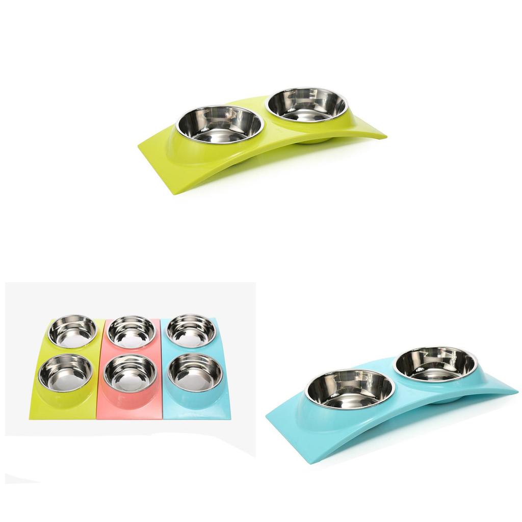 Premium Quality Double Food Water Pet Feeding Bowl For Puppies And Kittens With Non-slip Design