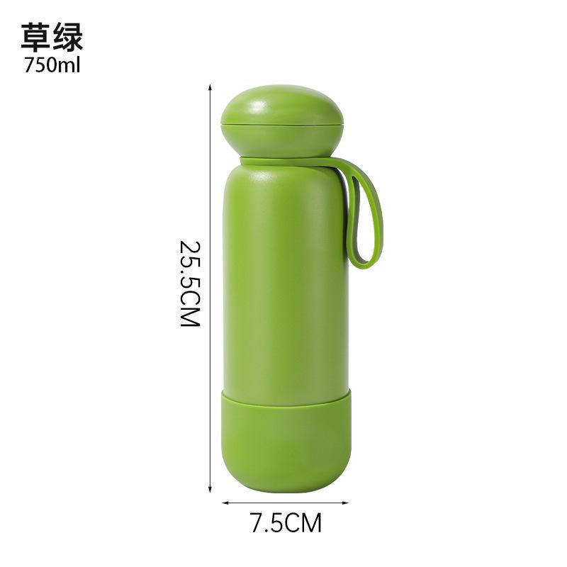 Borraccia Termica da 740 ml ad Alta Capacità con Manico Acciaio Inossidabile a Doppia Parete Sottovuoto per Bevande Regalo Tazza Termica da Esterno