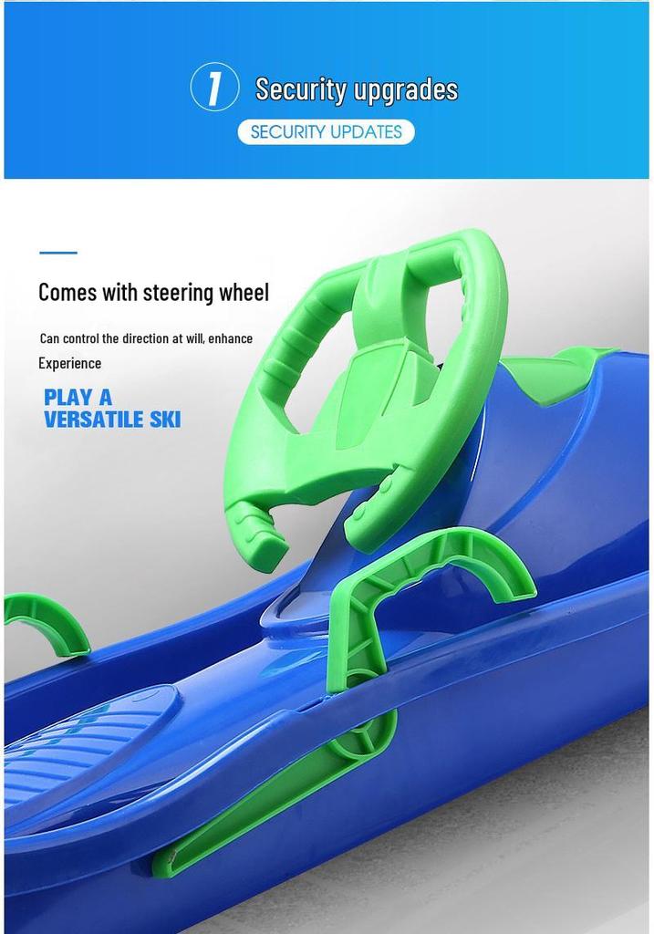 Ski Board: Multi-Use Thickened Sled for Children & Adults - Grass, Sand, Snow