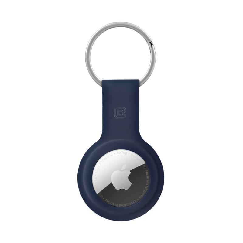 Crong Silicone Case With Key Ring - Etui Ochronne Brelok Do Apple Airtag (Granatowy)