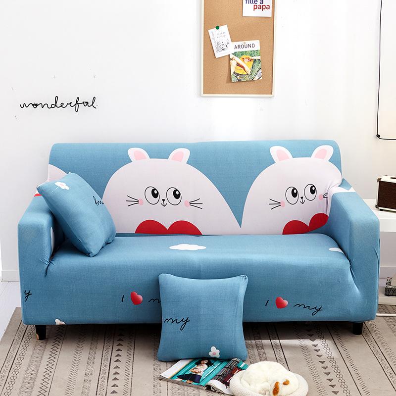 1PC Soft Stretch Sofa Slipcover with Elastic Loop Removable Sofa Cover, Couch Cover Furniture Protector for Bedroom Office Living Room Home Decor