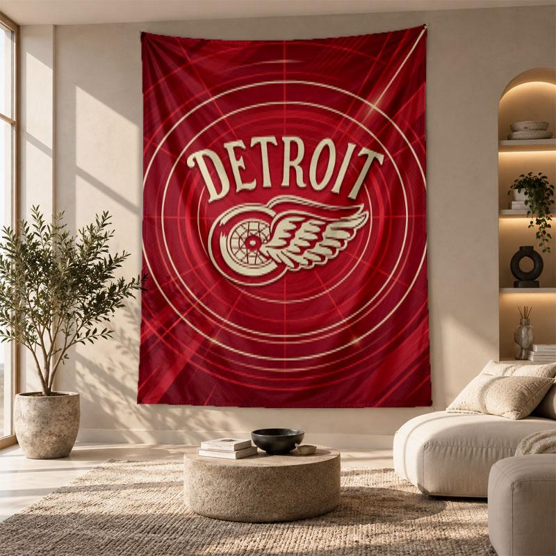 Decorative Tapestry,Detroit Red Wings Printed Wall Art, Lightweight Wall Hanging For Bedroom Background