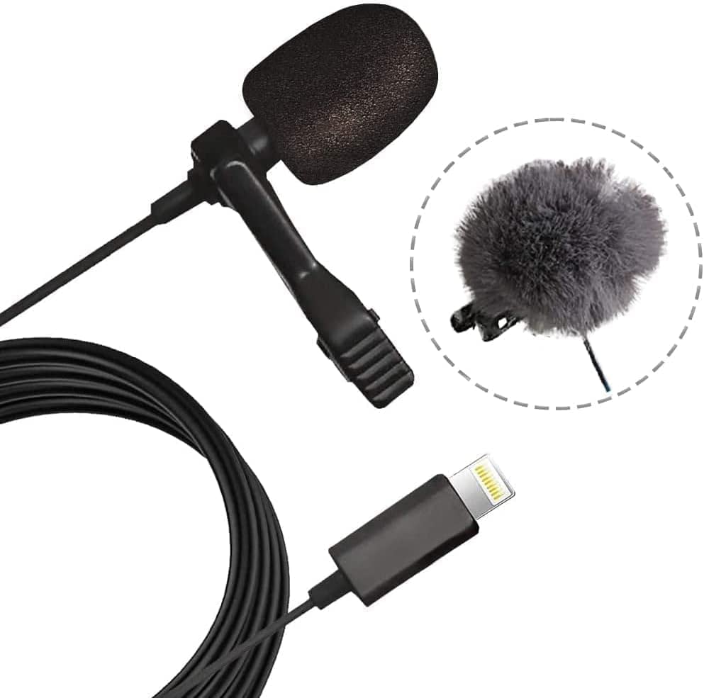 

Микрофон ELECSIL Pin для iPhone, сертифицированный MFI, однонаправленный микрофон для iPad, 2 м