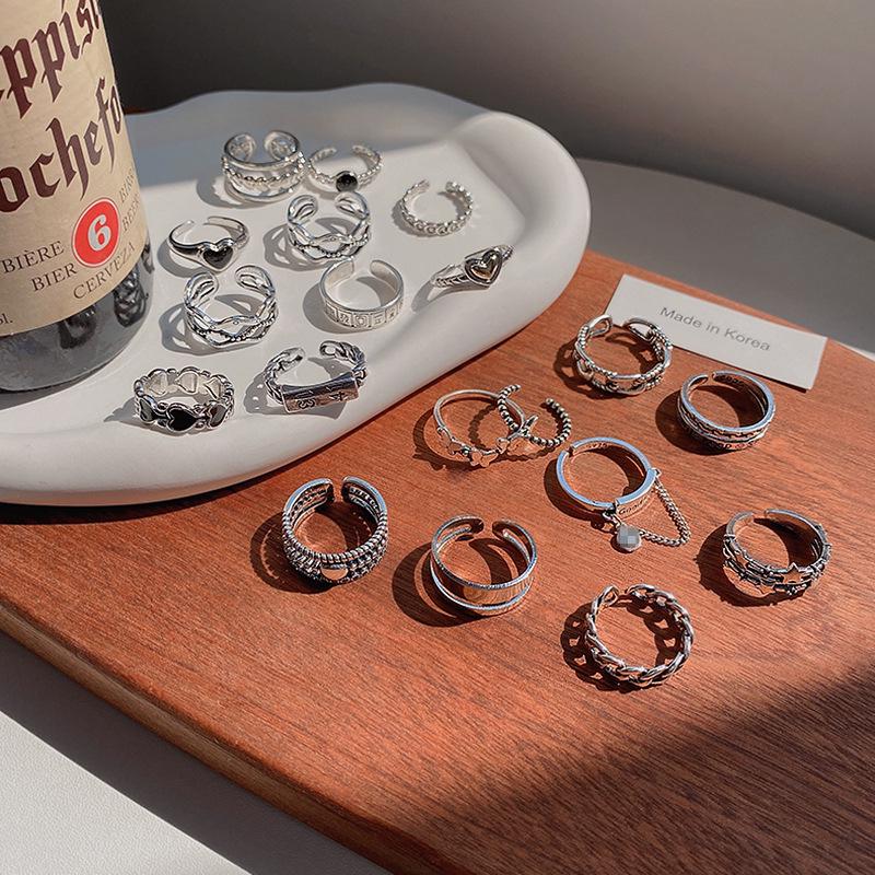 Women's Hip-Hop Style Silver Open Ring - Retro Niche Design