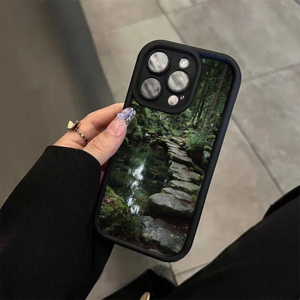 Forest Beach Sunrise Mountains Nature Phone Case For iPhone 11 12 13 14 15 16 17 Pro Max Shockproof Soft TPU Back Cover