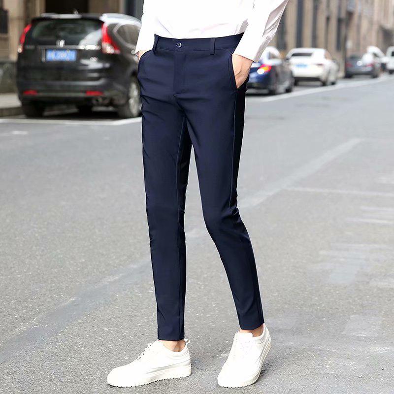 

Мужские узкие черные брюки Nine-Point: Корейский стиль, Модный, Универсальный, Повседневный, Весна/Осень 28 синий