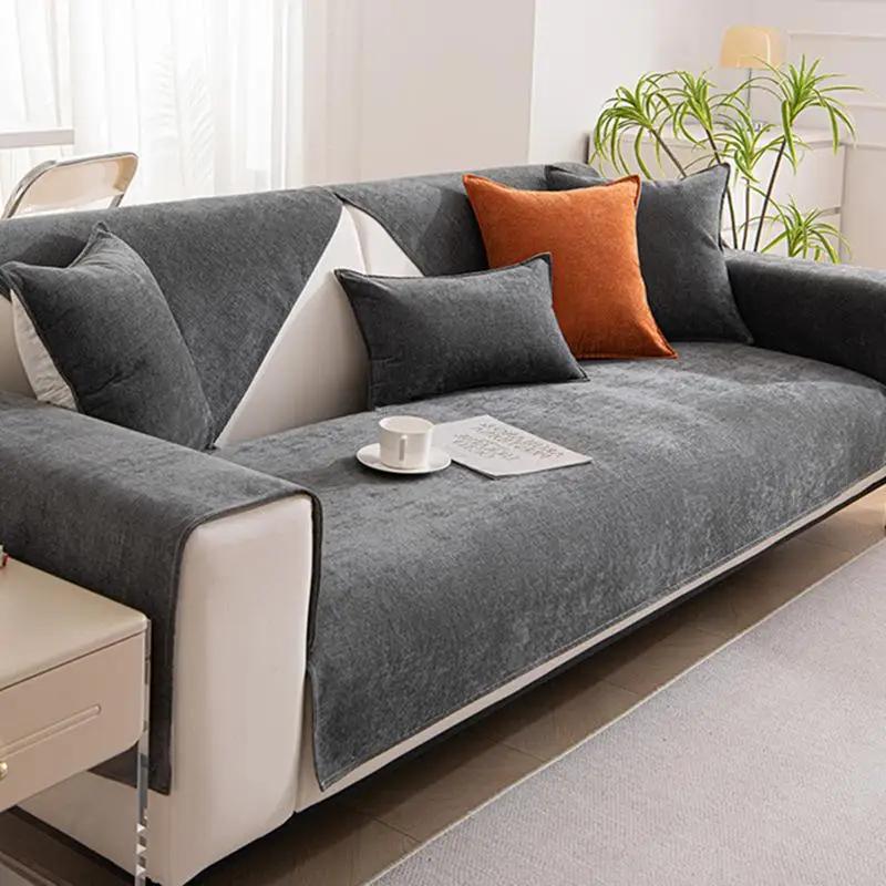 Simple Solid Color Sofa Cover Waterproof Comfortable Couch Backrest Mat Household Pet Urine Barrier Furniture Protective Sleeve