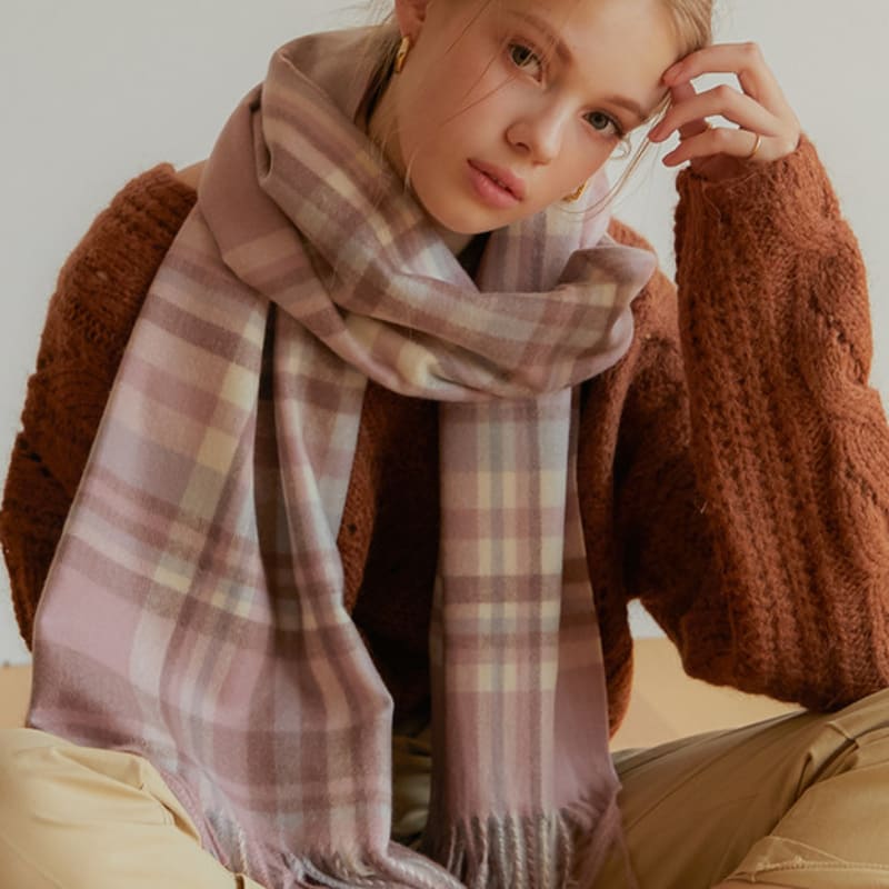 

J.LARUEN Classic Check Muffler (4 Colors) brown