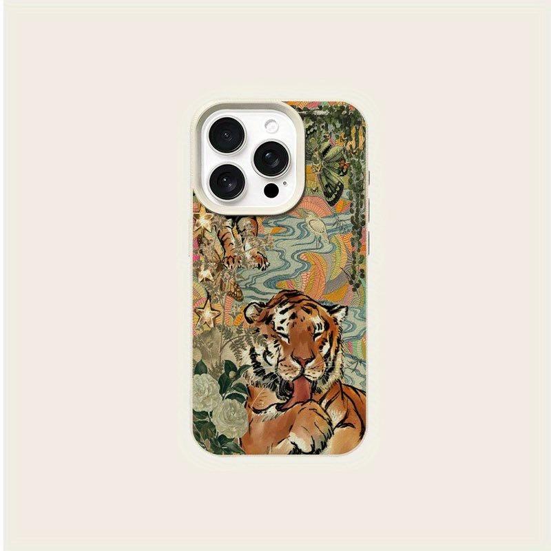Creative Butterfly Tiger Pattern Phone Case For iPhone 17 Pro Max Cases iPhone 17 Air 16 15 14 13 12 11 XS XR X Silicone Cover