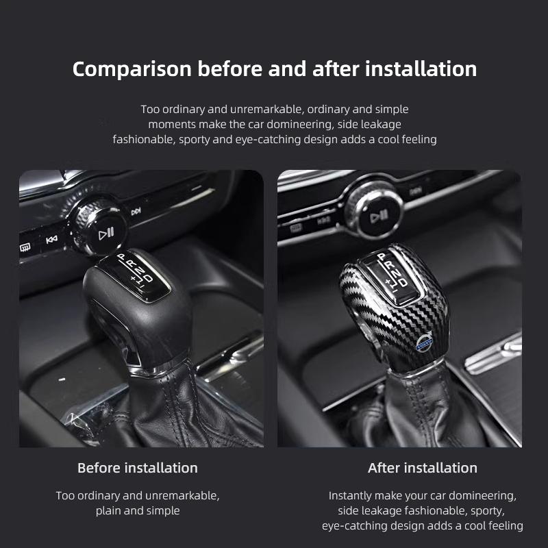 Carbon Fiber Gear Shift Handle Cover Decoration Accessories For Volvo XC90 V90 V60 XC60 V40 EC40 EX40 S80 S60 S90 C40 XC40 V70