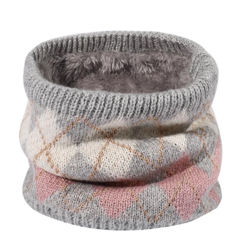 

Keep Warm Knitted Neck Gaiter Thickened Lining Ski Tube Neckchief Men Women Outdoor рожевий