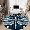 Elegant Blue and White Dragonfly Decorative PlateRound Non-Slip chair mat chair carpet for office Rugs for Office Decor Gift For Valentine's Day Mothe