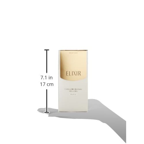 ELIXIR Glossy Cotton 60 Pieces Cotton Puff 55mm x 70mm Natural Silk Superiel Shiseido