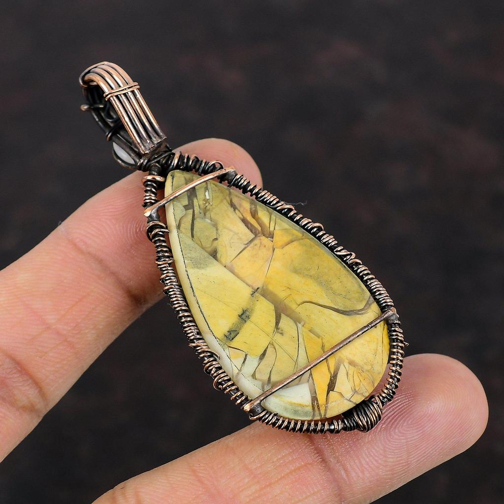 Tree Of Life Brecciated Mookaite Pendant Copper Wire Wrapped Gemstone Pendant Rainbow Moonstone Jewelry Handmade Copper Jewelry Gift For Mom