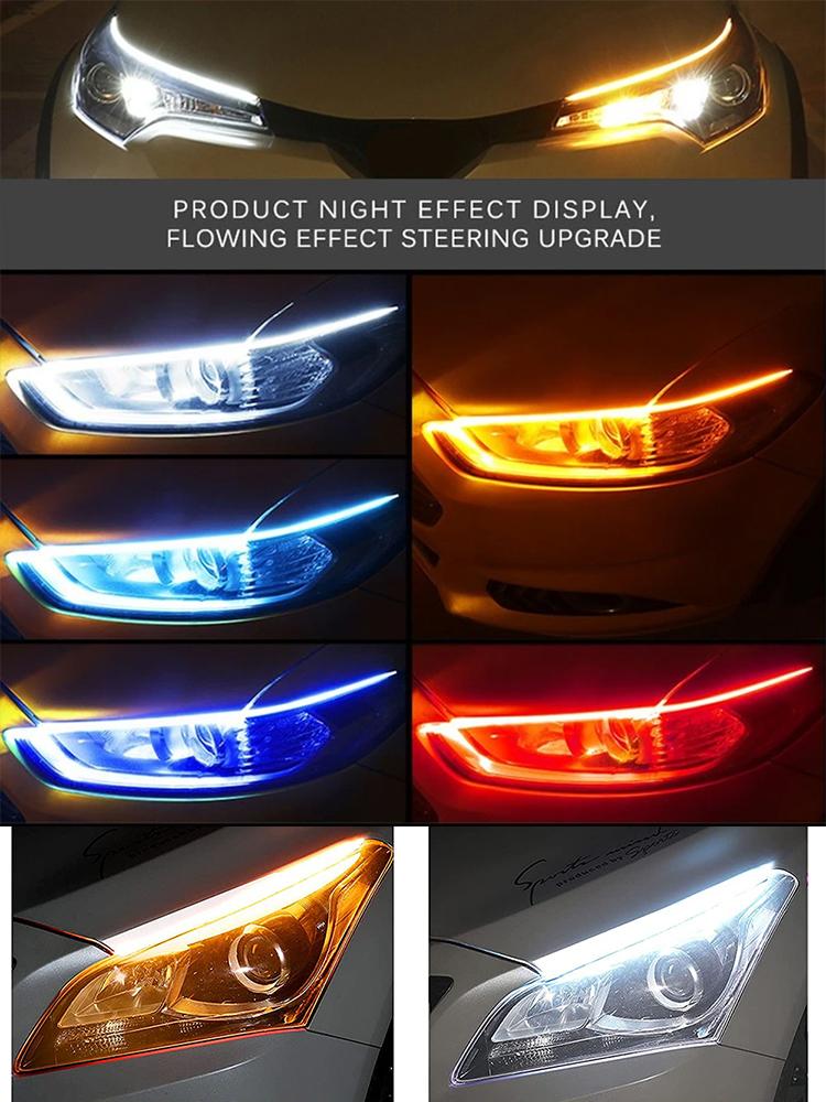 Car Ultra-Thin LED Light Strip - Daytime Running & Starting Flow Dual Ribbon Decorative