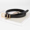 Square Pin Buckle Thin Belt for Female Students Versatile Jeans Simple Decoration High-end Cowhide Thin Belt for Women