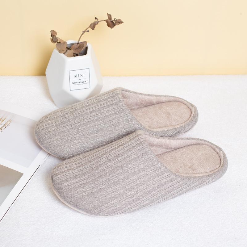 Japanese Korean Autumn Winter Couples Silent Soft Sole Home Unisex Cotton Slippers Wood Floor Anti Slip Quiet Slippers