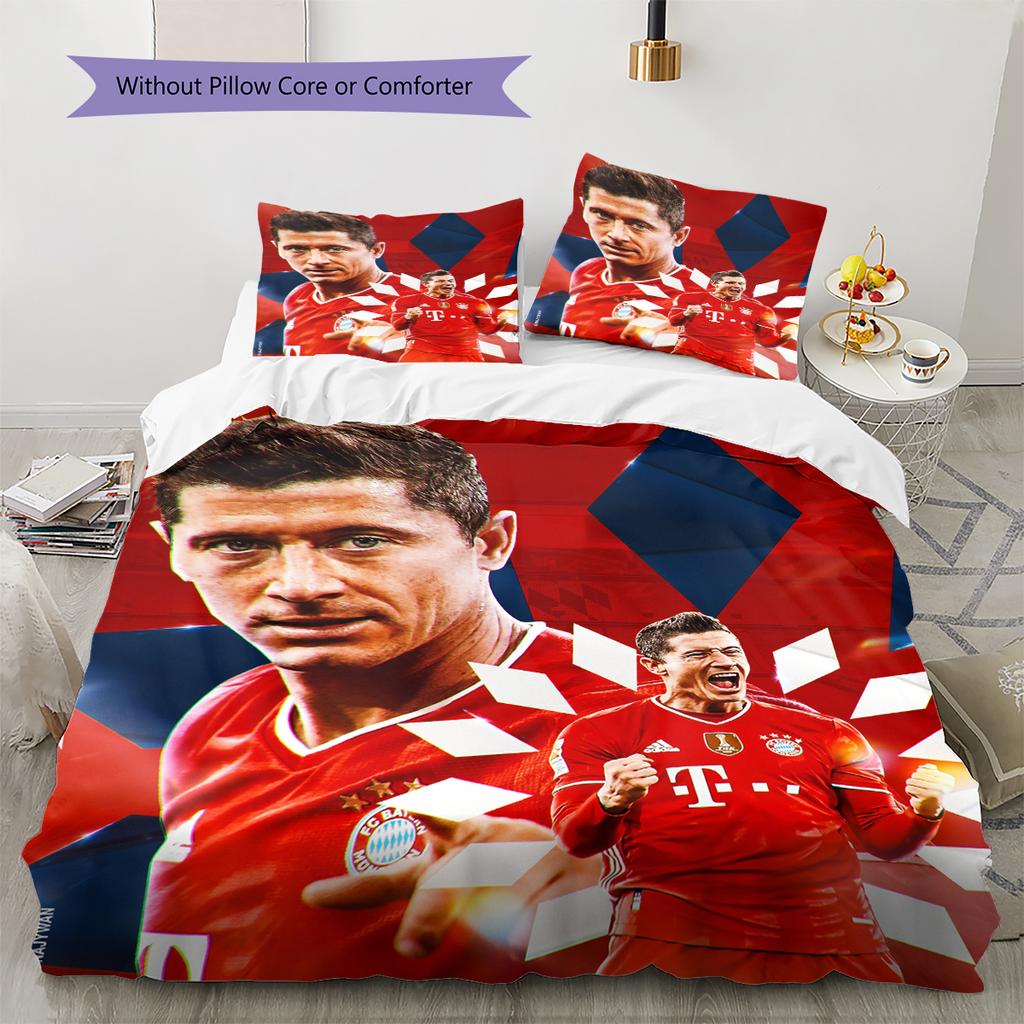 Biancheria da letto con motivo Robert Lewandowski Decorazione per la casa Regalo di Compleanno e Festa (1 * copripiumino + 2 * federa, senza nucleo)