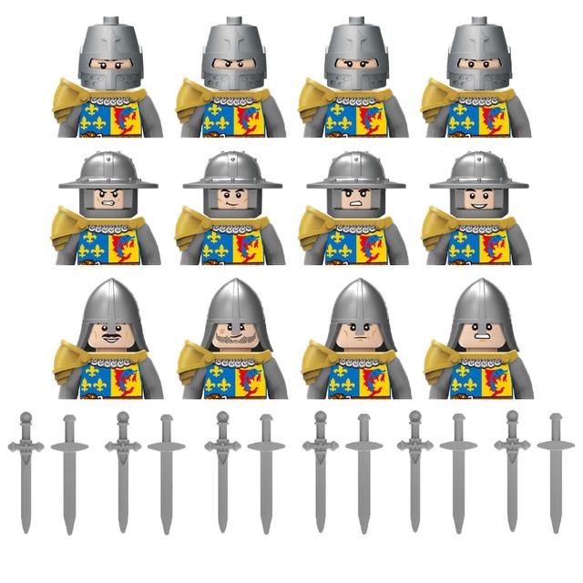 Military Building Blocks Medieval Solider Figures Gifts Toys Weapons Shield Holy Roman Saint Lazarus Jerusalem Knight Legion MOC