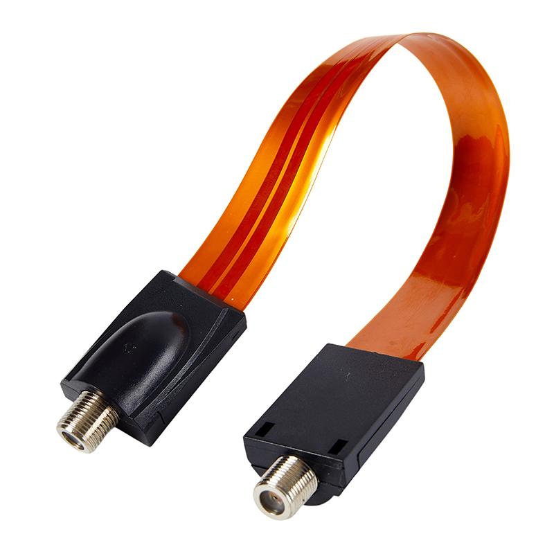 F Female Connector Flat Coaxial Cable Pass Home Car Window Door For Satellite