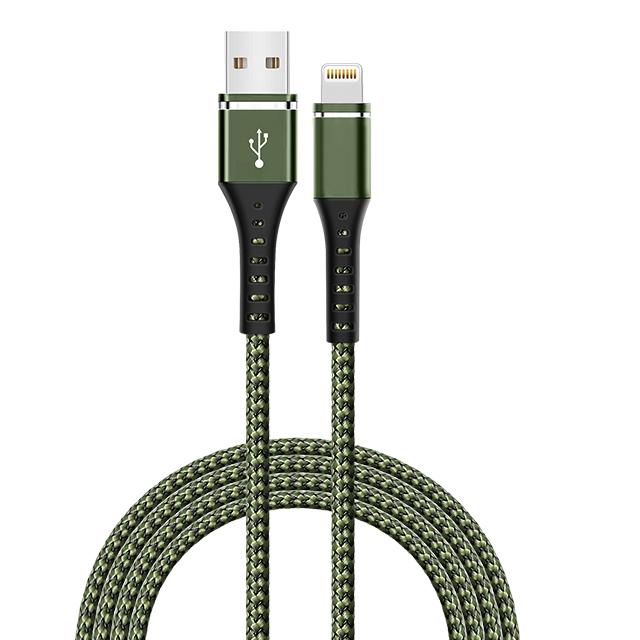 

USB Lightning Data Cable 20W MFI Certified Nylon Braided Cord Fast Charging Wire For 14 Pro 13 12 11 XR Ipad 3m 3m зелений