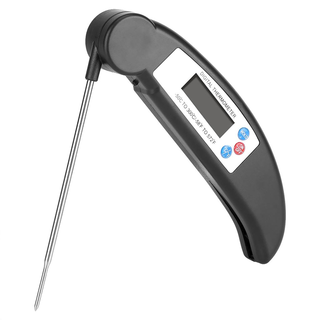 Matlagning Matnålstermometer för Kök BBQ Kötttemperaturmätning Svart