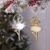 Ciondoli Ragazza da Ballo Placcati Elettroliticamente in Plastica Decorazione Festiva di Natale Raffinata Regalo
