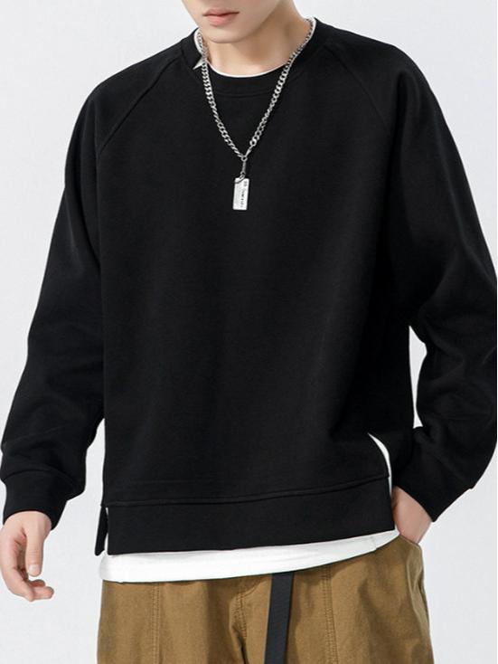 2025 Herbst/Winter Trendiger Schwerer Herren-Kapuzenpullover im Fake-Zweiteiler-Look - Lässig Locker Rundhals Langarm