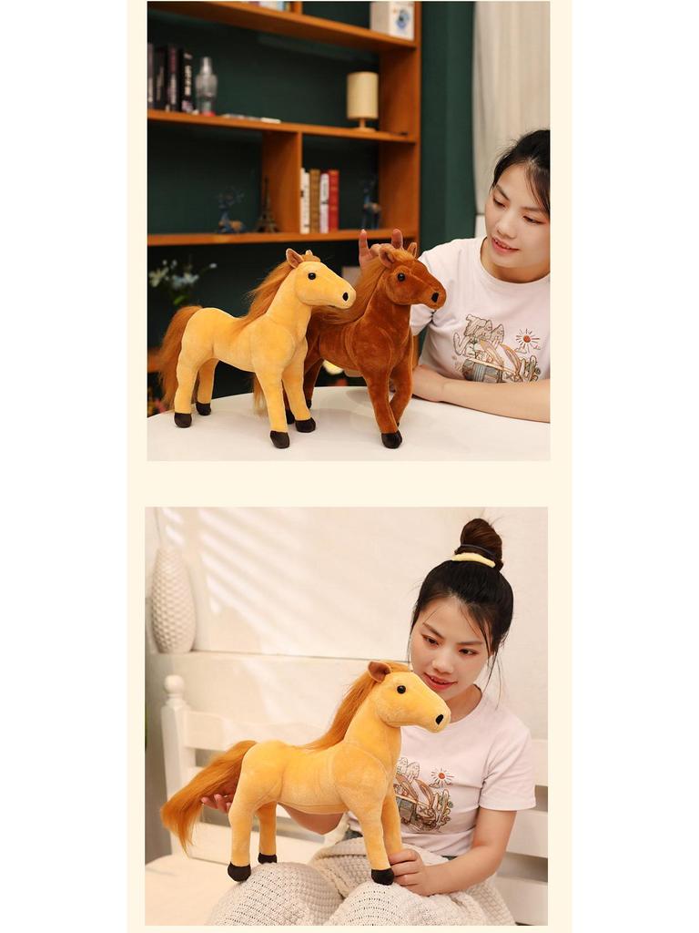 Little Pony Black Horse Plush Toy - Cloth Doll Gift & Home Ornament