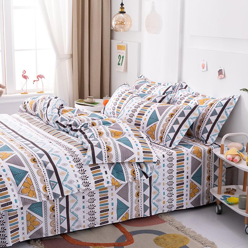 Boho Geometric Soft Duvet Cover Quen Sized Dimensions - 3 Piece Farmhouse Aztec Stripe Patern Print Microfiber Warm Comforter Cover Soft Beding Set