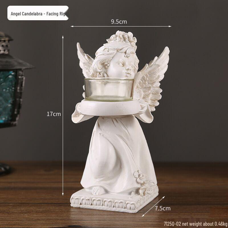Americká Retro Evropská Pryskyřičná Figurka Anděla: Bílá stolní dekorace pro malé dívky