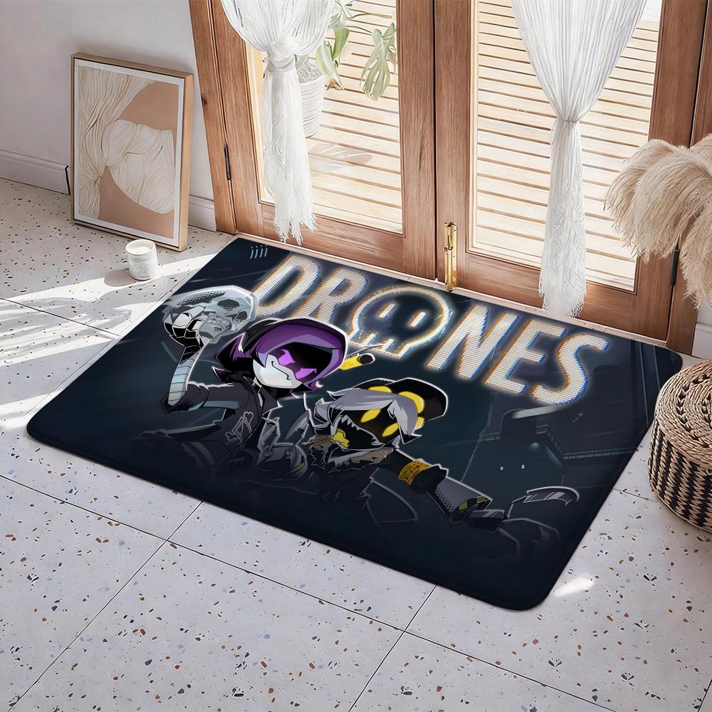 M Murder Drones Floor Mat Eco Flannel Doormat Non Slip Odorless Indoor Floor Rug Soft Short Plush Home Mat