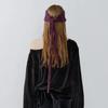 ALPACA TIED STRAP HEADBAND, PLUM