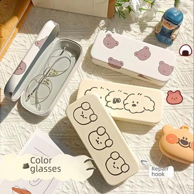 Cartoon Puppy Glasses Case Cute Animal Sunglasses Reading Glasses Box Holder Portable Eyewear Accessory