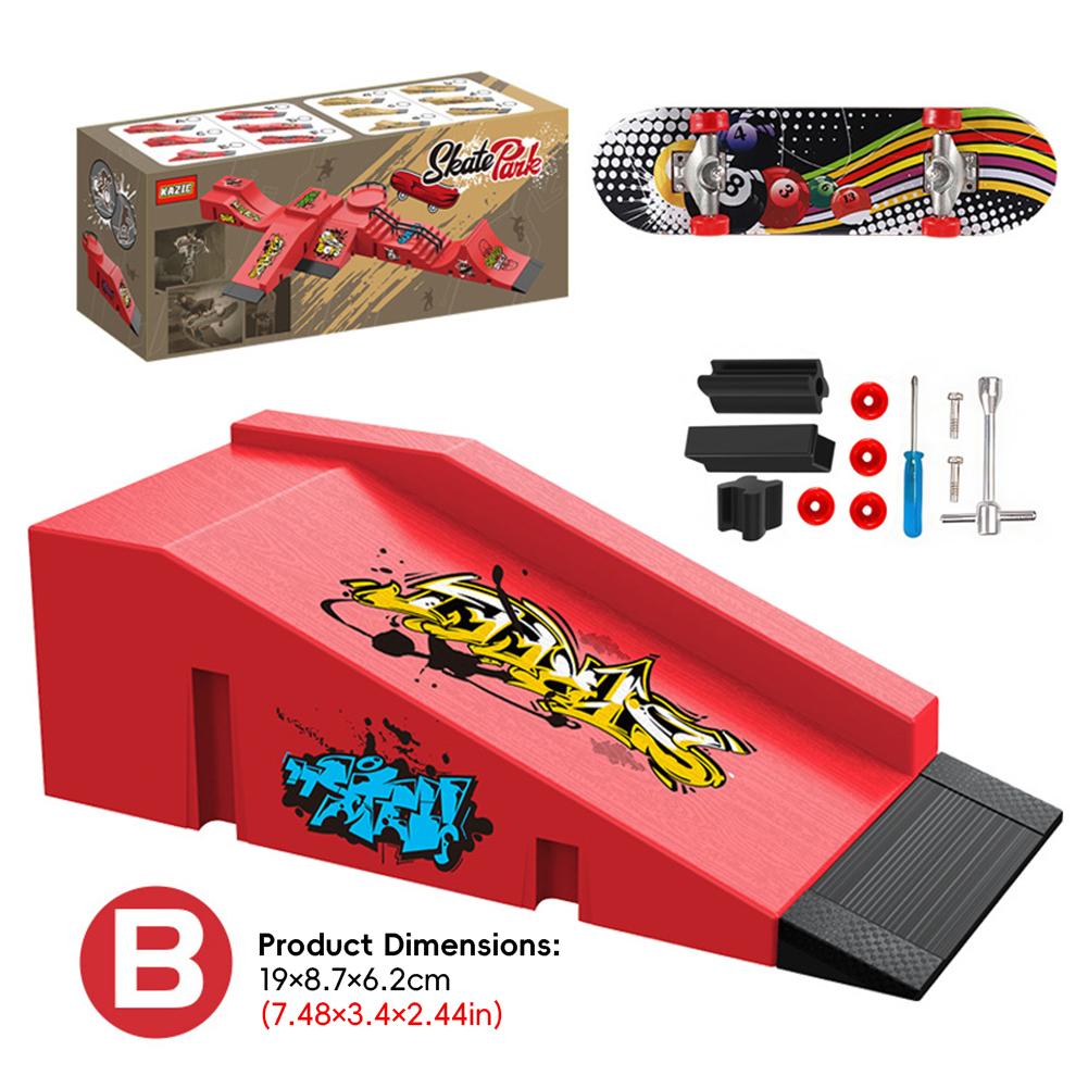 Finger Skateboard Skate Park Set Obstacle Course Fingerboard Realistic Simulation Portable Practice Set Professional Mini Skateboard Kid Toys
