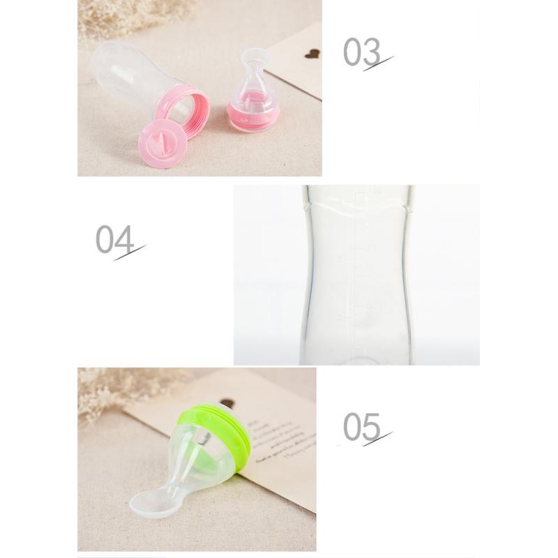 Soft Silicone Squeeze Spoon Baby Food Feeder For Infant Food Dispensing Feeding Fruit Pacifier